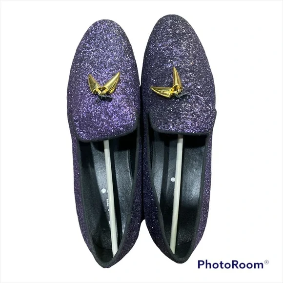 Cool Tiro Men’s EU size: 47 purple glitter tassel swagger loafers - Picture 1 of 9